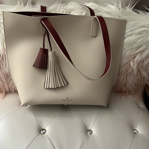 NEW Kate Spade Foster Court Tasha Pebble/True Red Large Leather Tote - Picture 9 of 16